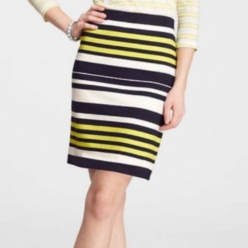 Ann Taylor Colorful Striped Career Pencil Skirt Size 6P